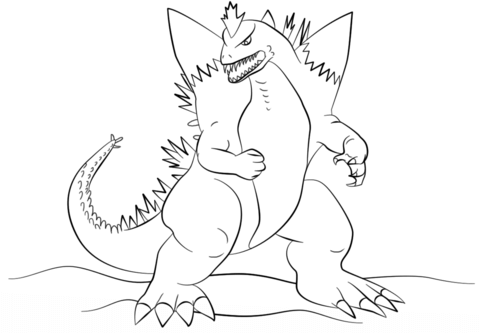 Space Godzilla Coloring Page